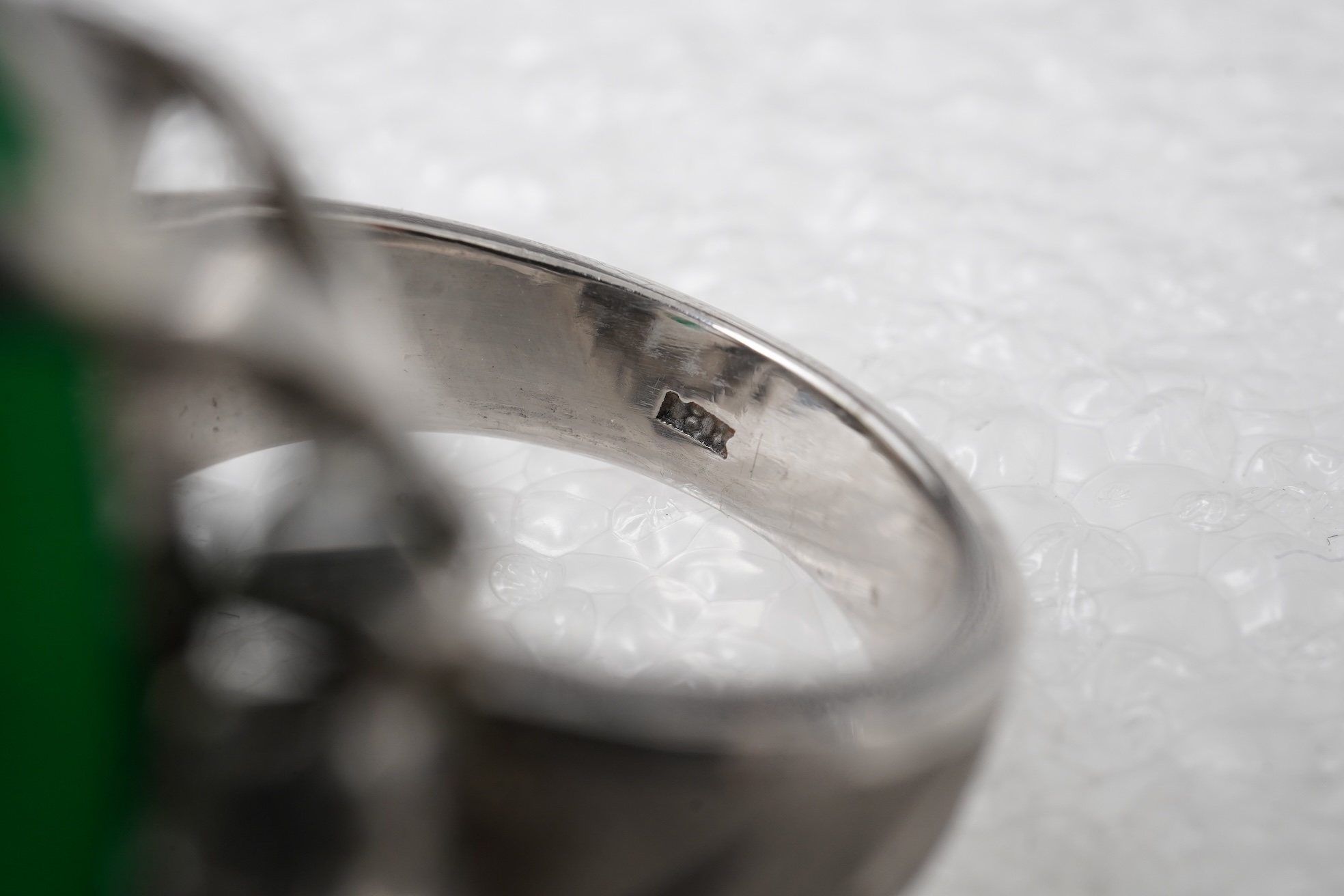 A jadeite and diamond ring, 1960s